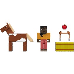 Mattel Minecraft Action Figures & Accessories 2-pack, Horse Jockey & Makena 3.25-inch Scale Toy Set GTT53 / JCN57 194735273614