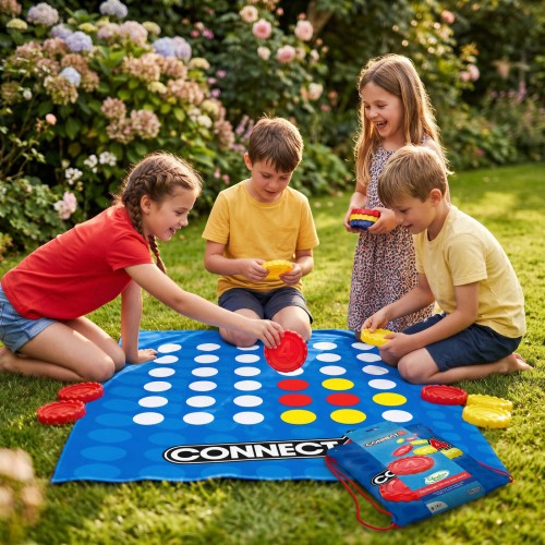 Real Fun Toys Πετσέτα Θαλάσσης Connect 4 Κλασικά Επιτραπέζια σε Πετσέτα με Σακίδιο 6+ Ετών, 2 Παίκτες 01.RE-A-000068 54070080545