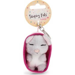 Plush Sleeping Pets Keychain 8cm Mouse in Basket - Nici NIC63160 4012390631661