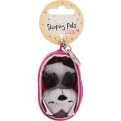 Plush Sleeping Pets Keychain 8cm Bat in Basket - Nici NIC63160 4012390631654