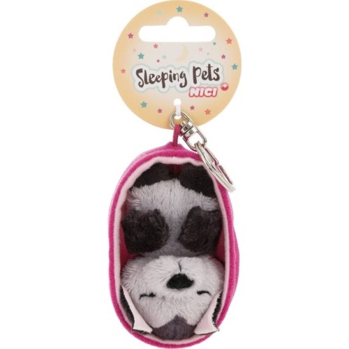 Plush Sleeping Pets Keychain 8cm Bat in Basket - Nici NIC63160 4012390631654