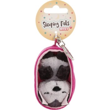 Plush Sleeping Pets Keychain 8cm Bat in Basket - Nici NIC63160 4012390631654