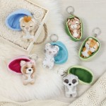 Plush Sleeping Pets Keychain 8cm Bat in Basket - Nici NIC63160 4012390631654