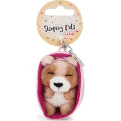 Plush Keychain Sleeping Pets 8cm Yorkshire Dog in Basket - Nici NIC63160 4012390631678