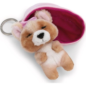 Plush Keychain Sleeping Pets 8cm Yorkshire Dog in Basket - Nici NIC63160 4012390631678