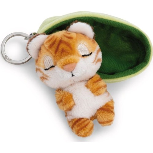 Sleeping Pets Plush Keychain 8cm Tiger in Basket - Nici NIC63160 4012390631623