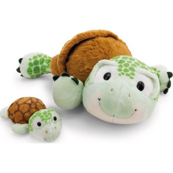 Plush Turtle Lying With Baby 26cm - Nici NIC63070 4012390630701