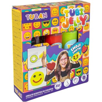 Tuban Σετ Tubi Jelly Emoji για Δημιουργία 3D Φιγούρων gel - 3 Χρώματα TU3837 5901087038373