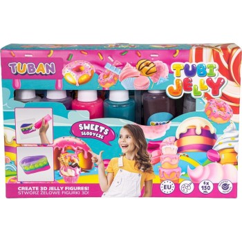 Tuban Tubi Jelly Sweets Set for Creating Gel Figures - 6 Colors TU3323 5901087033231