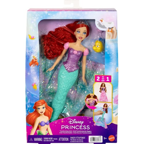Mattel Disney Princess Ariel Human to Mermaid Transforming Fashion Doll With Flounder & 2 Accessories JLK19 194735365777