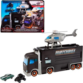 Mattel Matchbox Transforming Mobile Command, Large-scale Vehicle With Helicopter & 2 Toy Cars From the Movie JJB32 194735338795