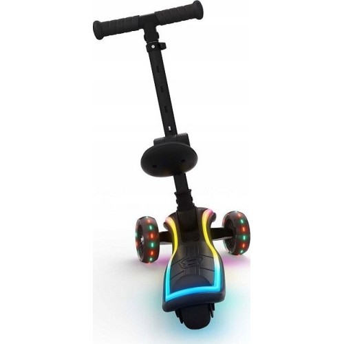 Kinderkraft παιδικό πατίνι led αναδιπλούμενο με κάθισμα raket up τρίτροχο μαύρο KRRAUP00BLK0000 5902533930029