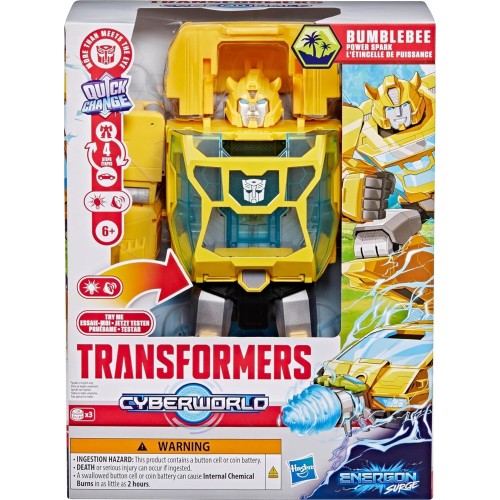 Hasbro transformers cyberworld bumblebee power spark, energon surge | 28 cm action G2451 5010996399793