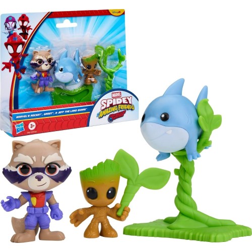 Hasbro spidey and his amazing friends rescue-webs s rocket, groot, and jeff the la G1991 / G3045 5010996406996