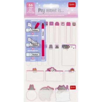 Legami Adhesive Labels With Protective Film - My Name Is... - Kitty kitty STK0001 8052694120016