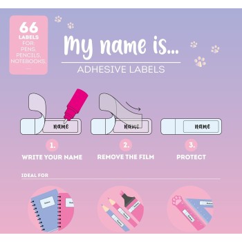 Legami Adhesive Labels With Protective Film - My Name Is... - Kitty kitty STK0001 8052694120016