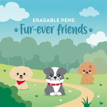 Legami Set of Three Erasable Pens - Erasable Pen - Fur-ever Friends fur ever frien EPSET0017 8052694123932