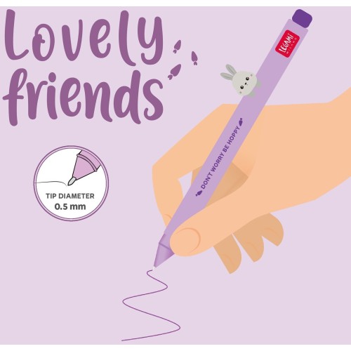 Legami Gel Pen With dont Worry Be Hoppy Bunny Animal Decoration - Lovely Friends b CPP0019 8052694036607