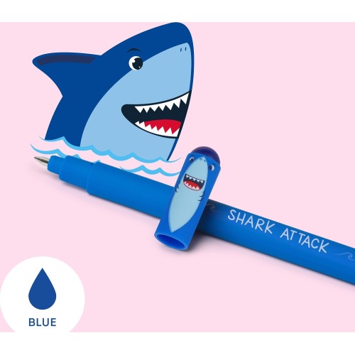 Legami Shark Attack Erasable Gel Pen - Erasable Pen shark EP0063 8052694099015