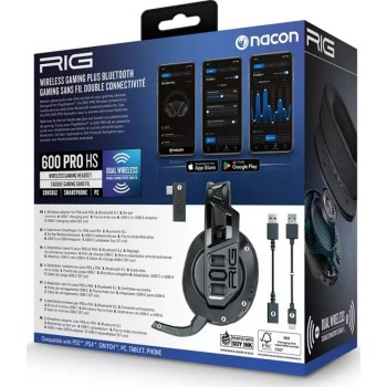 Nacon - rig 600 pro hs Headphones, Ps4, Wireless, Black DGA.PS5.00175 3665962019520