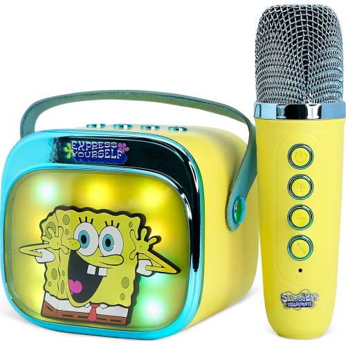 otl technologies otl Portable Speaker - Spongebob Squarepants Popsing Karaoke Speaker and Microphone, Yellow  5055371631396