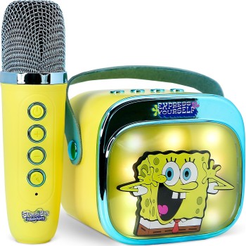 otl technologies otl Portable Speaker - Spongebob Squarepants Popsing Karaoke Speaker and Microphone, Yellow  5055371631396
