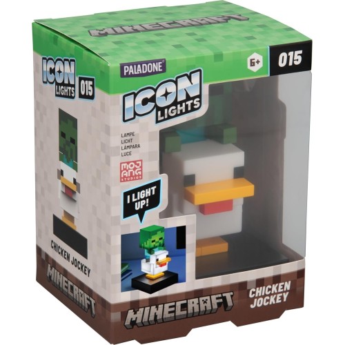 Paladone minecraft chicken jockey icon light – 12cm light?up mini figure – fun bedro PP16289MCF 5056577780154