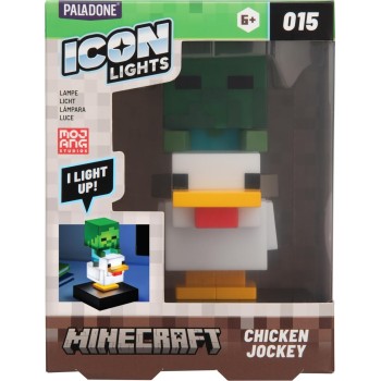 Paladone minecraft chicken jockey icon light – 12cm light?up mini figure – fun bedro PP16289MCF 5056577780154