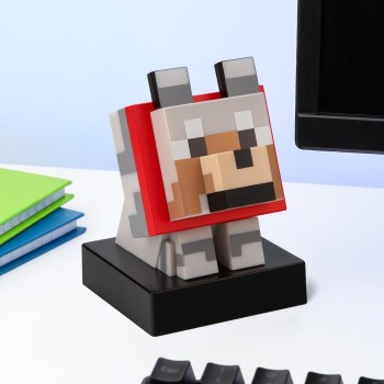 Paladone minecraft wolf icon light – 11cm light?up figure for bedroom, desk or gamin PP16019MCFID 5056577776324