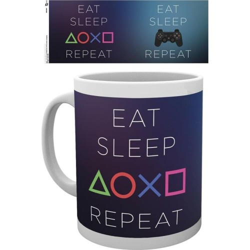 Abysse GB eye Playstation Eat Sleep Repeat Mug MG1064 5028486342020