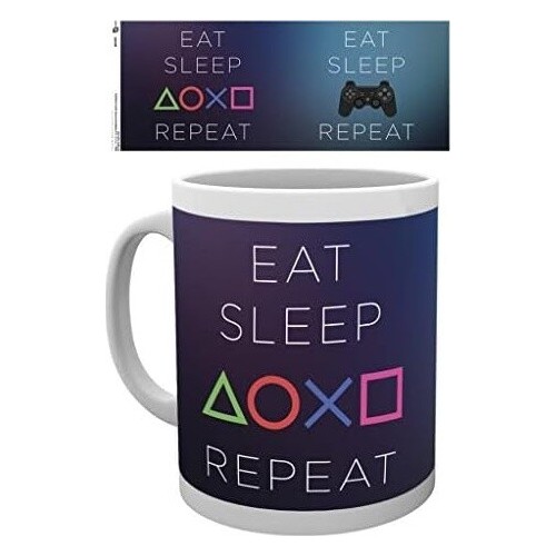 Abysse playstation - eat sleep play repeat mug (mg1064) MG1064 5028486342020
