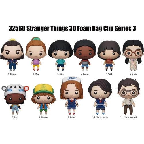 Monogram: stranger things (series3) (blind bag/random) 3d foam bag clips figures (32560) 32560 077764325601