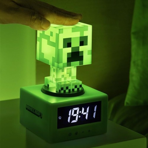 Paladone Minecraft Creeper Icon Alarm Clock - Glow Mode - Battery Operated  PP11369MCFV3 5056577711165