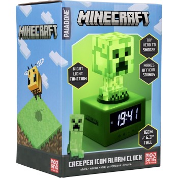 Paladone Minecraft Creeper Icon Alarm Clock - Glow Mode - Battery Operated  PP11369MCFV3 5056577711165