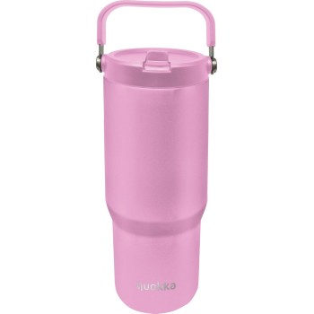 Quokka θερμός tumbler με καλαμάκι και λαβή core blossom pink 860ml 40345 8412497403455