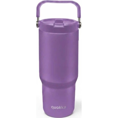 Quokka θερμός tumbler με καλαμάκι και λαβή core amethyst purple 860ml 40344 8412497403448