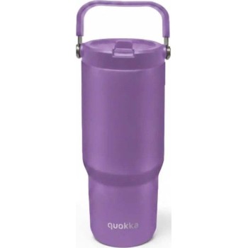 Quokka θερμός tumbler με καλαμάκι και λαβή core amethyst purple 860ml 40344 8412497403448