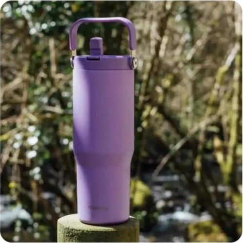 Quokka θερμός tumbler με καλαμάκι και λαβή core amethyst purple 860ml 40344 8412497403448