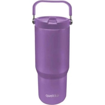 Quokka θερμός tumbler με καλαμάκι και λαβή core amethyst purple 860ml 40344 8412497403448