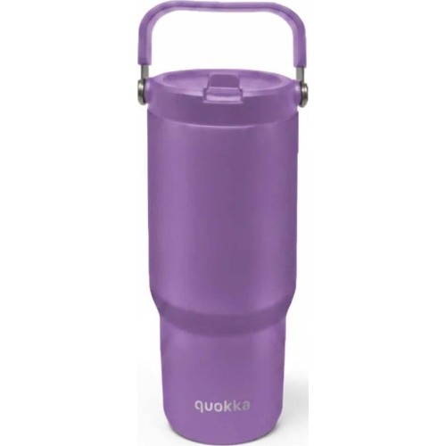 Quokka θερμός tumbler με καλαμάκι και λαβή core amethyst purple 860ml 40344 8412497403448
