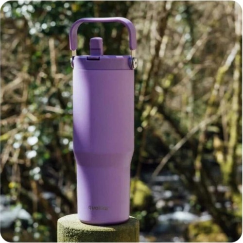 Quokka θερμός tumbler με καλαμάκι και λαβή core amethyst purple 860ml 40344 8412497403448