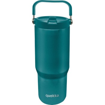 Quokka θερμός tumbler με καλαμάκι και λαβή core midnight green 860ml 40342 8412497403424