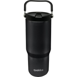Quokka θερμός tumbler με καλαμάκι και λαβή core black 860ml 40340 8412497403400