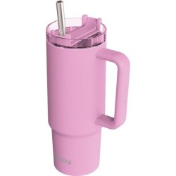 Quokka Stream Blossom Pink Tumbler 950ml - Multifunctional Lid With Straw - 40325 8412497403257