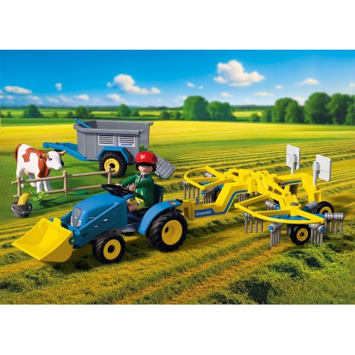 Playmobil Small Tractor With Hay Swather 72163 4008789721631