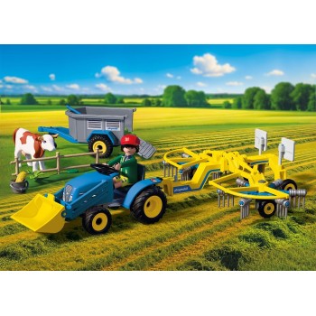Playmobil Small Tractor With Hay Swather 72163 4008789721631