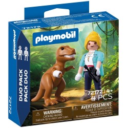 Playmobil Duo Pack Εξερευνήτρια Και T-rex 72172 4008789721723
