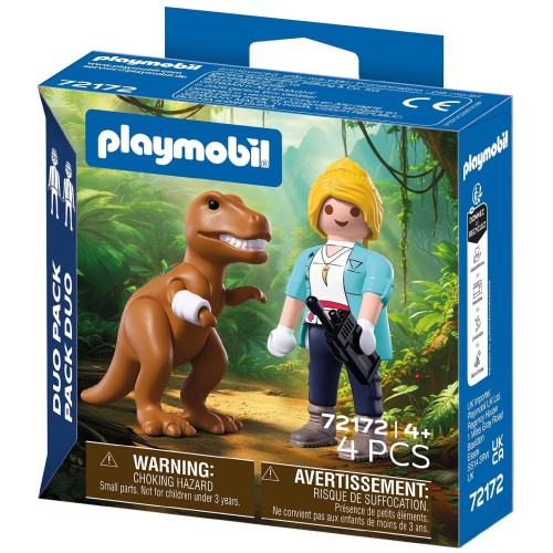 Playmobil Duo Pack Εξερευνήτρια Και T-rex 72172 4008789721723