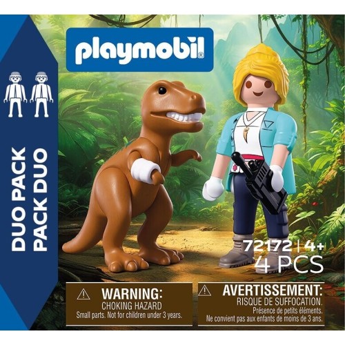 Playmobil Duo Pack Εξερευνήτρια Και T-rex 72172 4008789721723