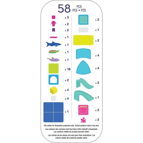 magna tiles Magna-tiles undersea adventure 58 τεμάχια – μαγνητικά πλακίδια stem με βυθό 262058UA 850025176835